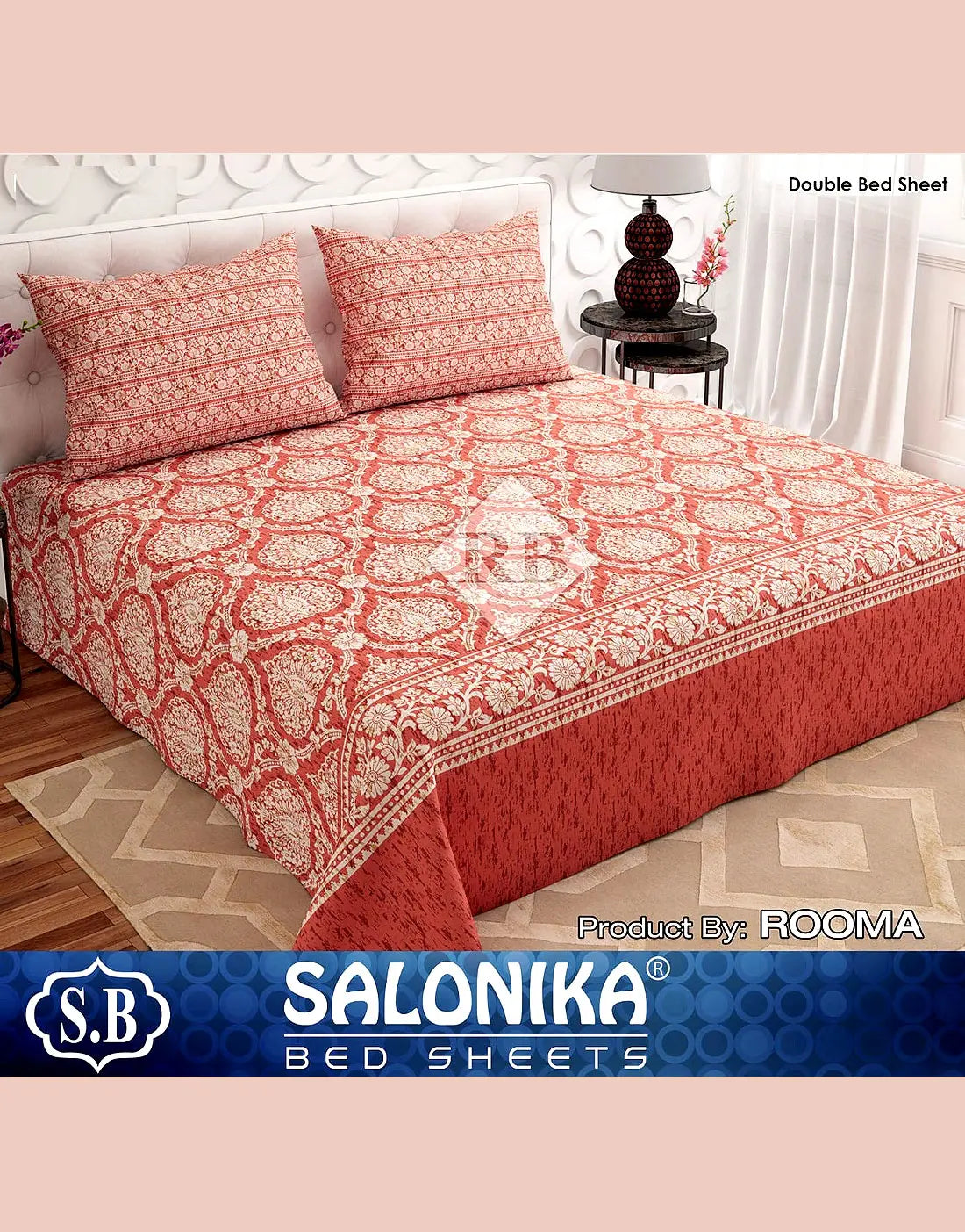 Salonika 3-Piece Mix Cotton King Size Bedsheet with Pillow Covers