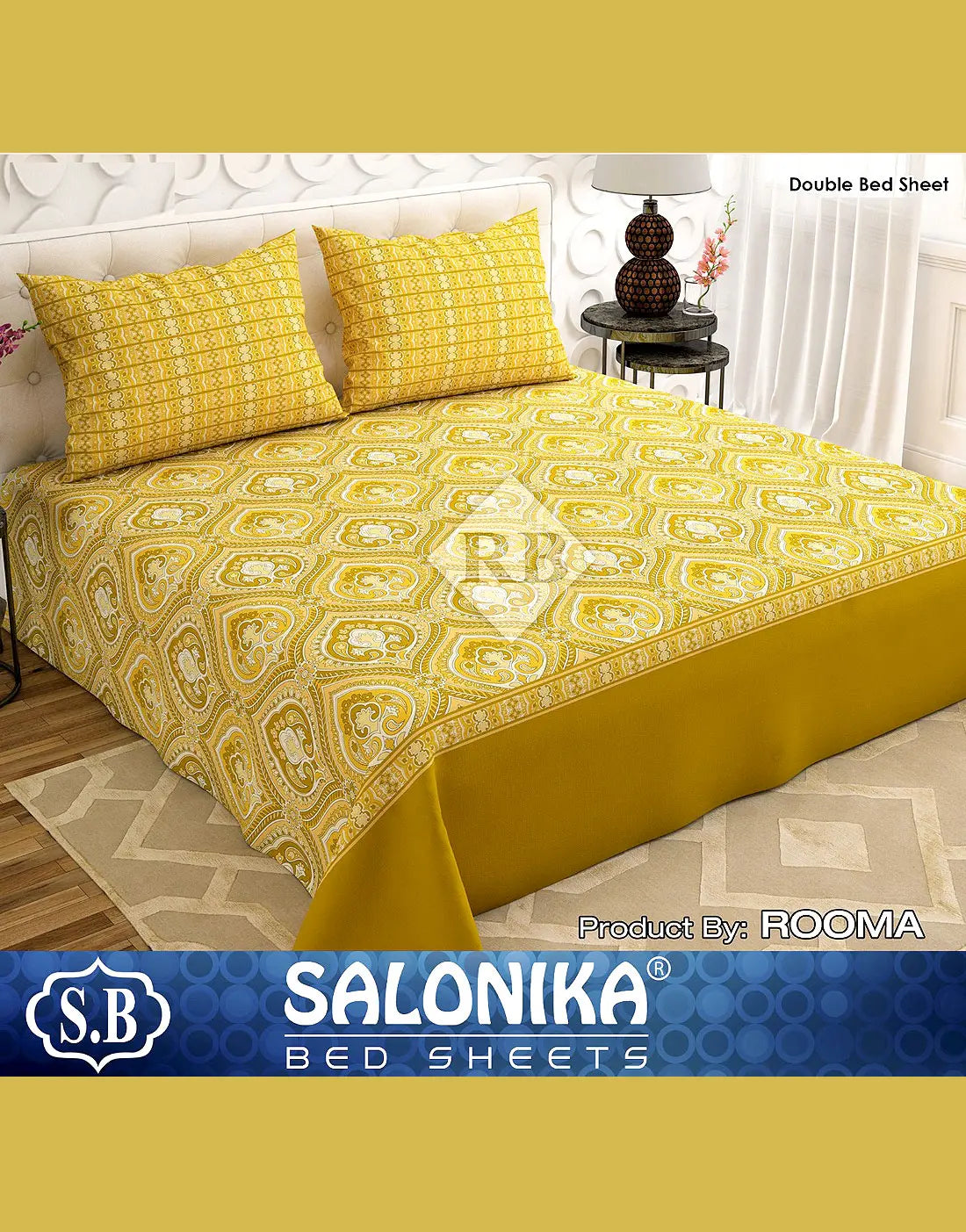 Salonika 3-Piece Mix Cotton King Size Bedsheet with Pillow Covers