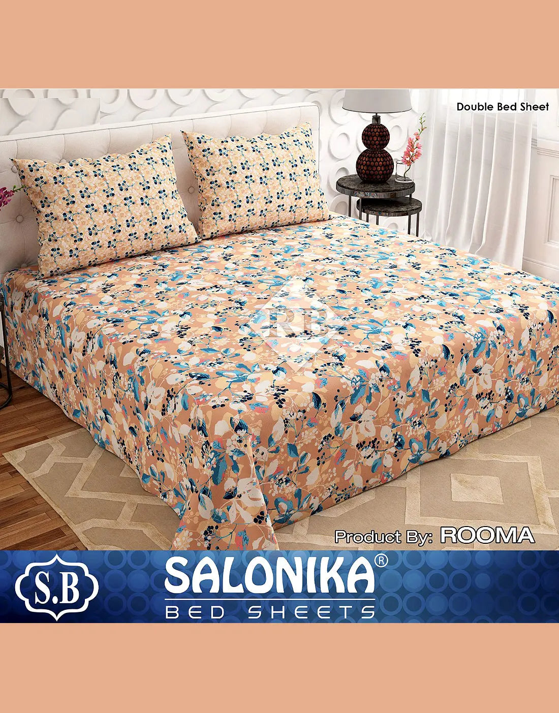 Salonika 3-Piece Mix Cotton King Size Bedsheet with Pillow Covers