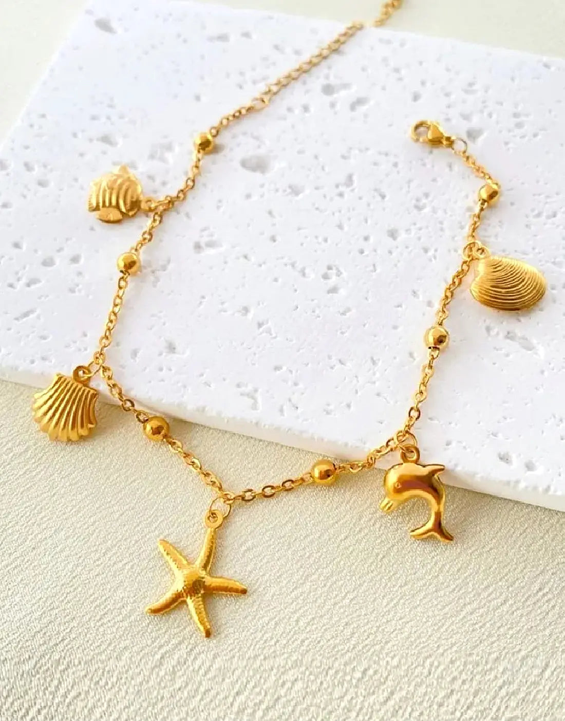 Pair of Stainless Steel Boho Seashell Charm Anklets – Shein Inspired Design