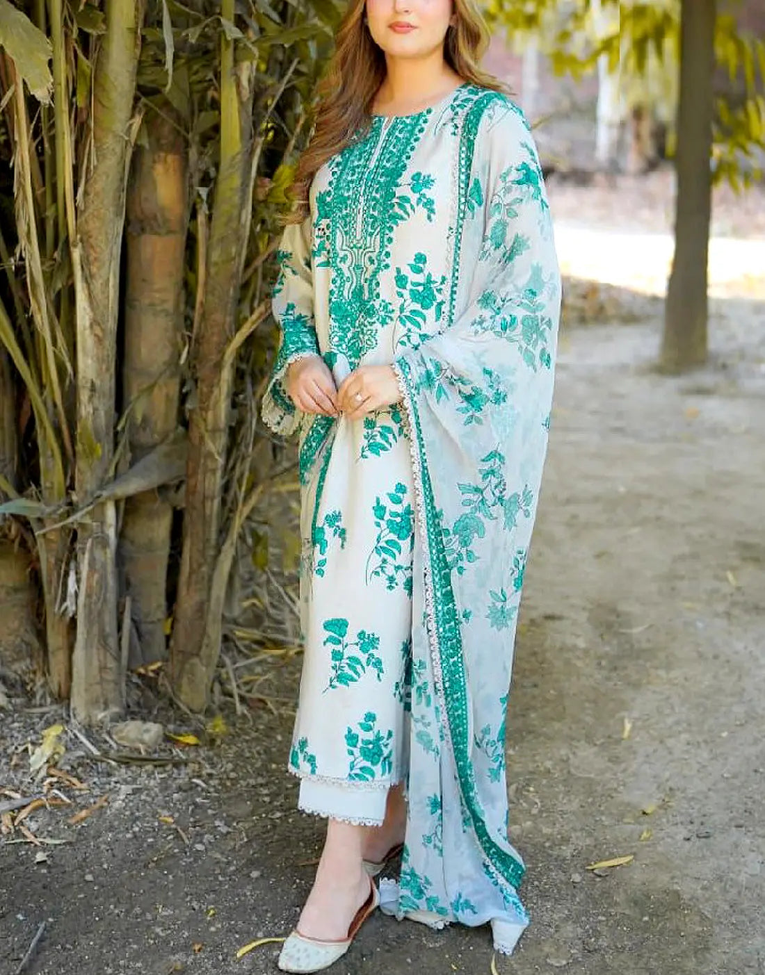 Aneela's Decent Embroidered Silk Party Dress – Most Trending Style