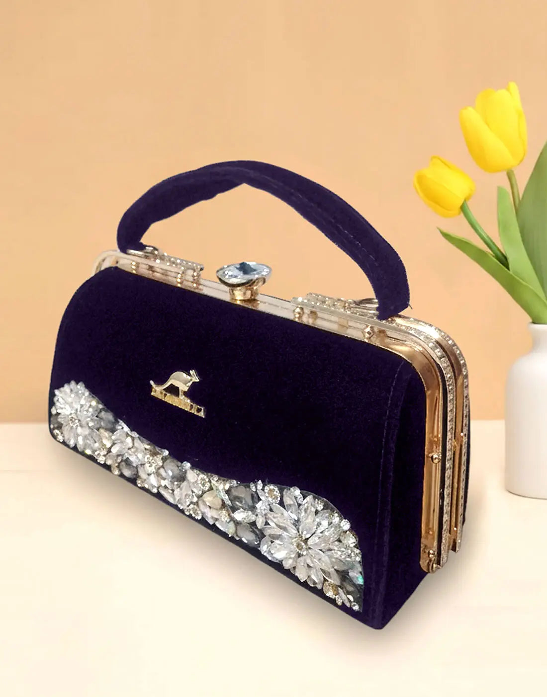 Luxe Purple Velvet Evening Handbag for Women