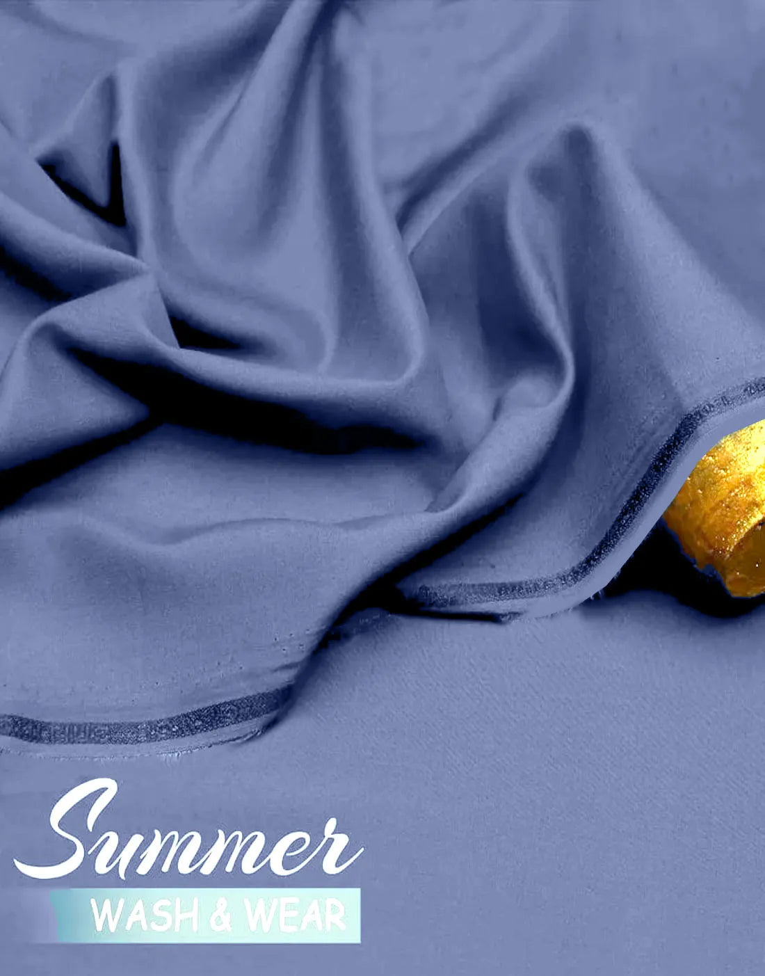 IB Unstitched Wash n Wear Solid Blue Shalwar Kameez for Men – Premium Quality Fabric