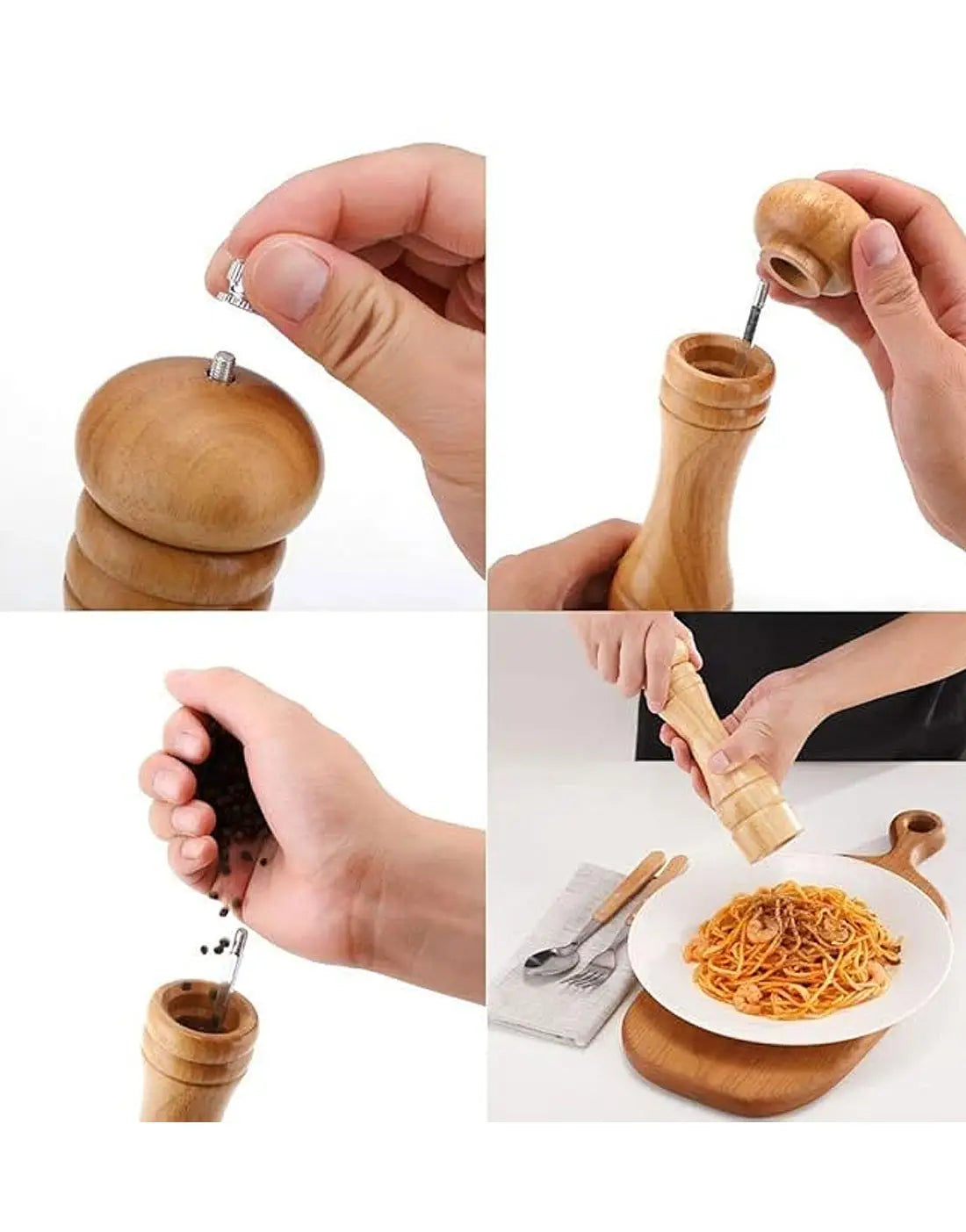 Wooden Manual Black Pepper Grinder Mill and Crusher