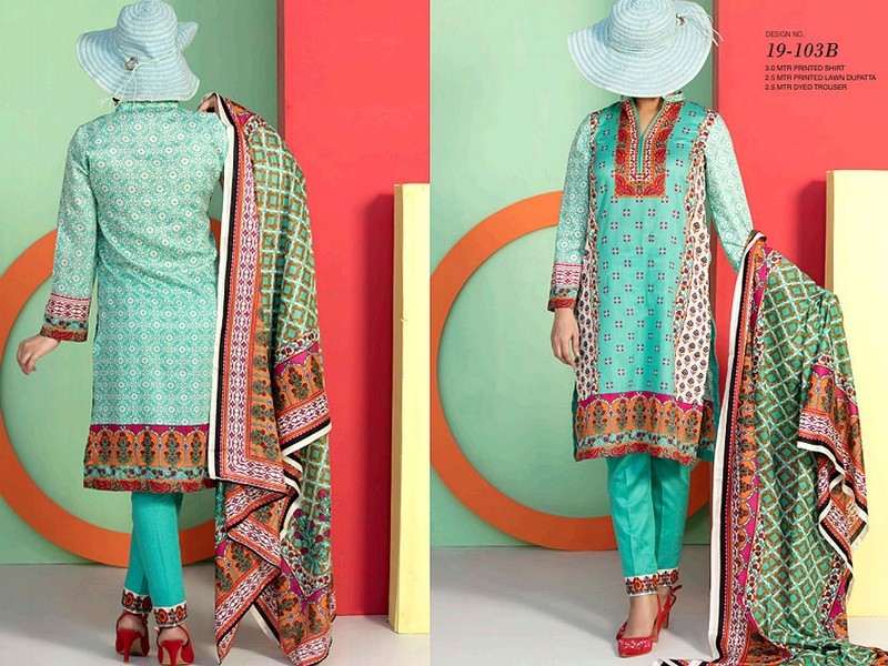 All-Over Print Embroidered Lawn Dress 2024 with Chiffon Dupatta