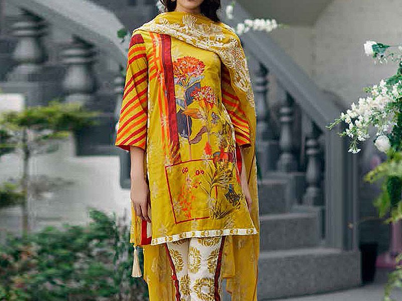 Embroidered EID Lawn Dress with Digital Print Diamond Lawn Dupatta