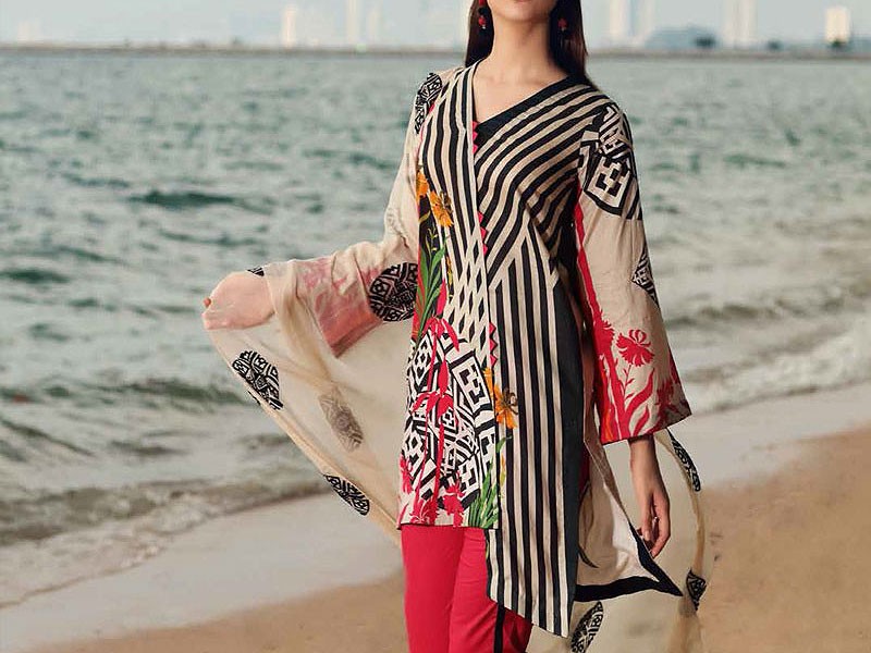 Embroidered EID Lawn Dress with Digital Print Diamond Lawn Dupatta