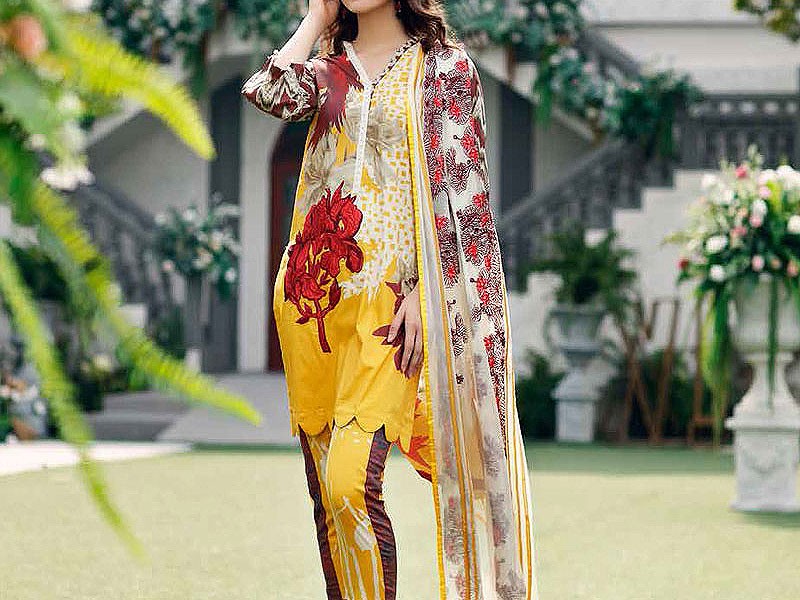 Embroidered EID Lawn Dress with Digital Print Diamond Lawn Dupatta