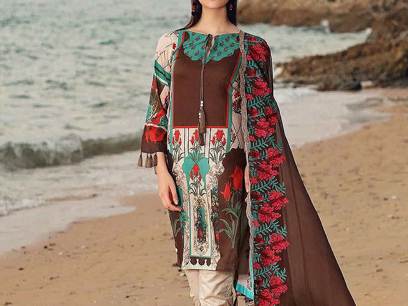 Embroidered EID Lawn Dress with Digital Print Diamond Lawn Dupatta