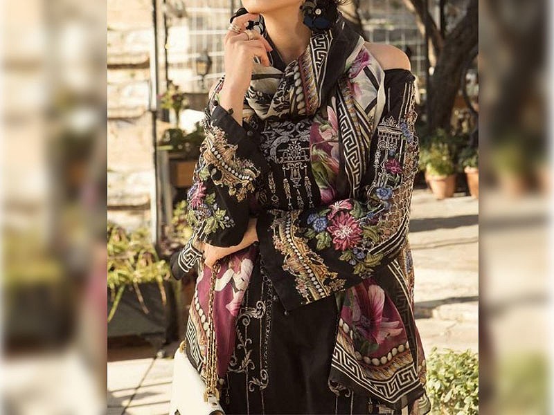 Digital All-Over Chunri Print Lawn Dress with Diamond Dupatta