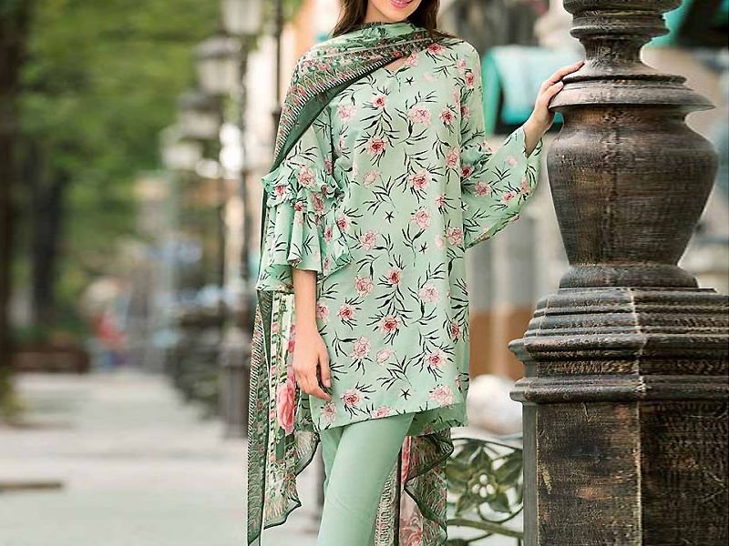 Luxury Embroidered Lawn Dress 2024 with Bamber Chiffon Dupatta