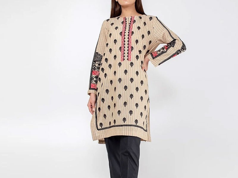 All-Over Print Embroidered Lawn Dress 2024 with Chiffon Dupatta