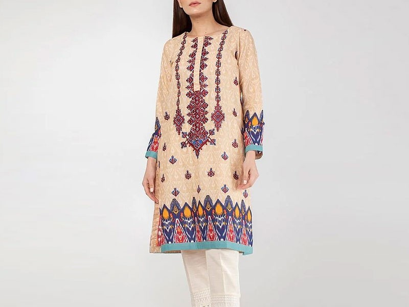 All-Over Print Embroidered Lawn Dress 2024 with Chiffon Dupatta