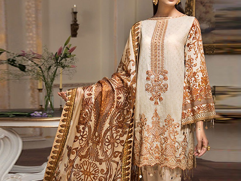 All-Over Print Embroidered Lawn Dress 2024 with Chiffon Dupatta