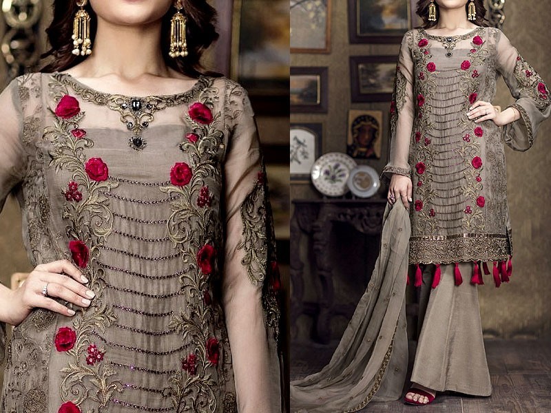 Banarsi Style Masoori Dress with Organza Jacquard Dupatta