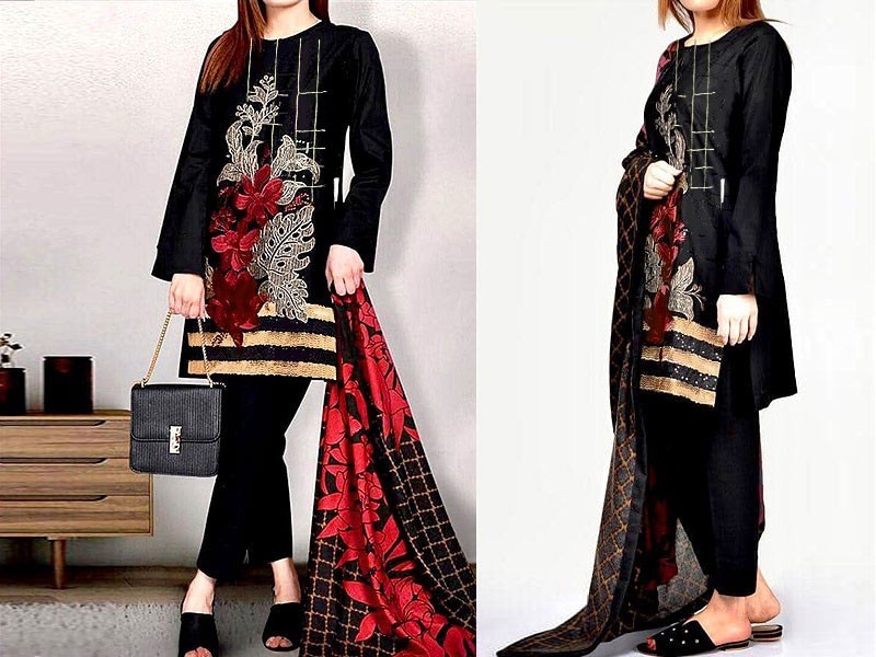 2-Piece Embroidered Linen Dress 2023