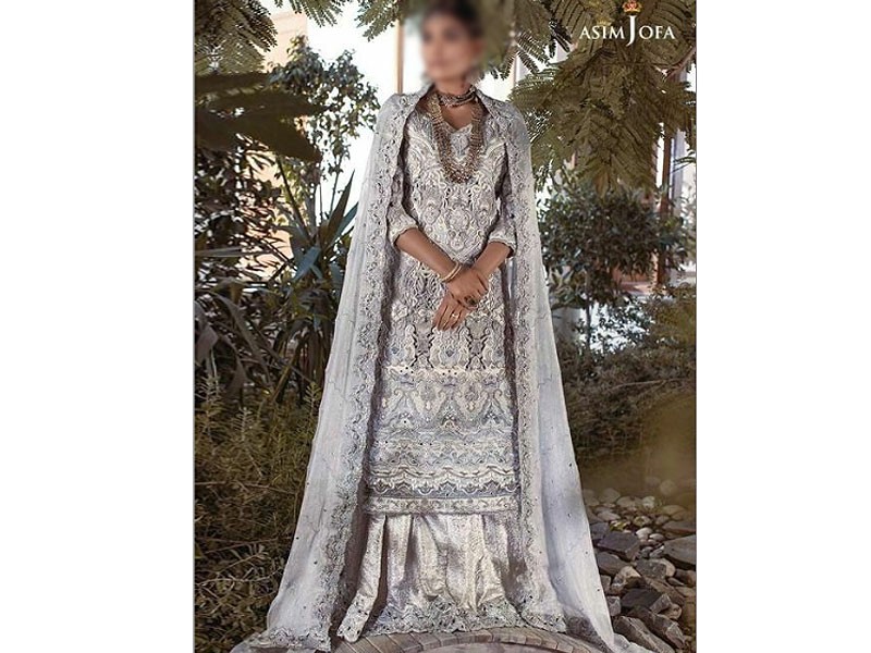 Heavy Embroidered Black Chiffon Wedding Dress 2024