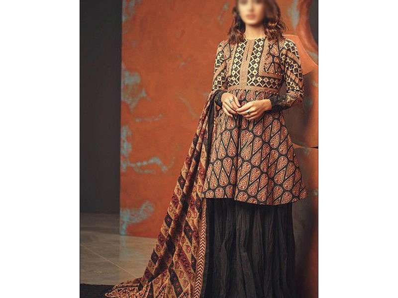 Digital All-Over Chunri Print Lawn Dress with Diamond Dupatta