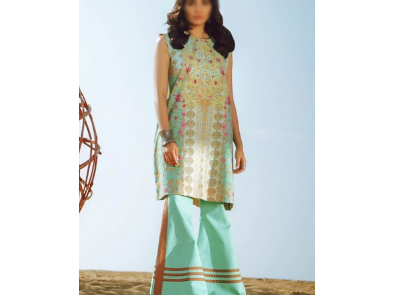 Digital All-Over Chunri Print Lawn Dress with Diamond Dupatta