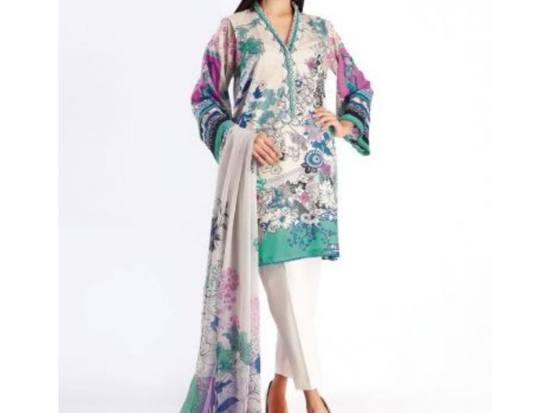 Trendy 2-Piece Sequins Embroidered Lawn Dress