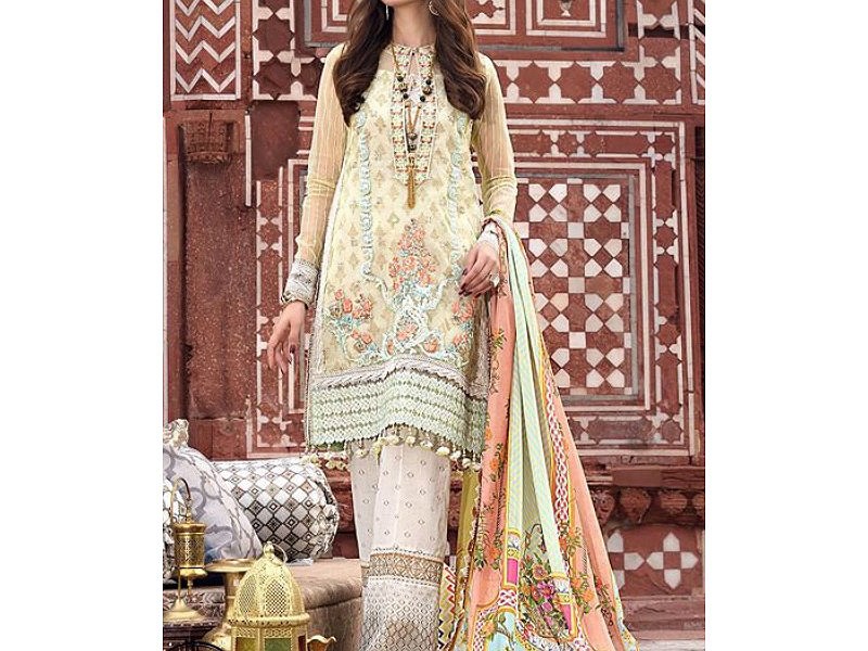 Digital All-Over Chunri Print Lawn Dress with Diamond Dupatta