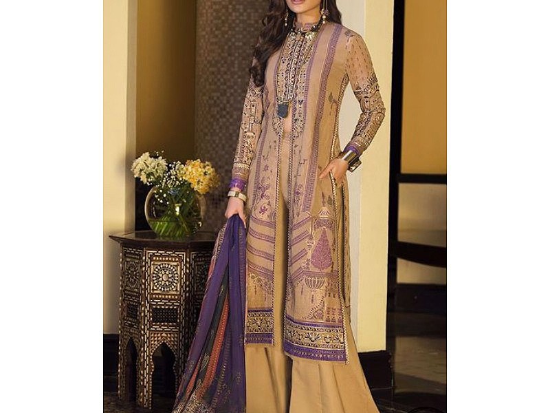 Ethnic Sequins Embroidered 2-Piece Black Cotton Lawn Dress