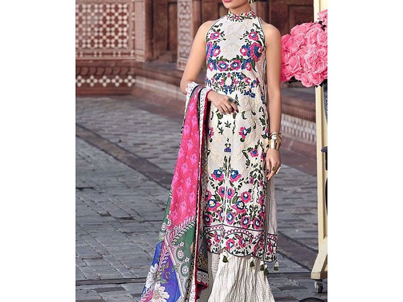 Digital All-Over Chunri Print Lawn Dress with Diamond Dupatta