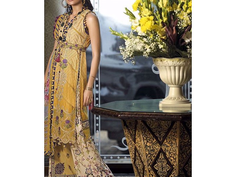 Ethnic Sequins Embroidered 2-Piece Black Cotton Lawn Dress