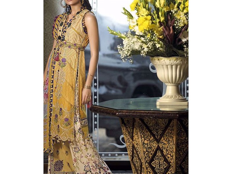 Digital All-Over Chunri Print Lawn Dress with Diamond Dupatta