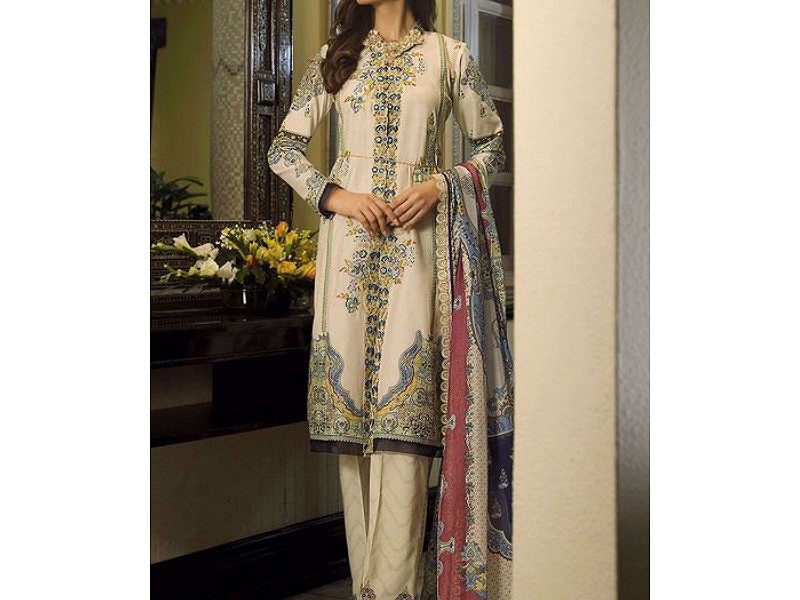 Ethnic Sequins Embroidered 2-Piece Black Cotton Lawn Dress