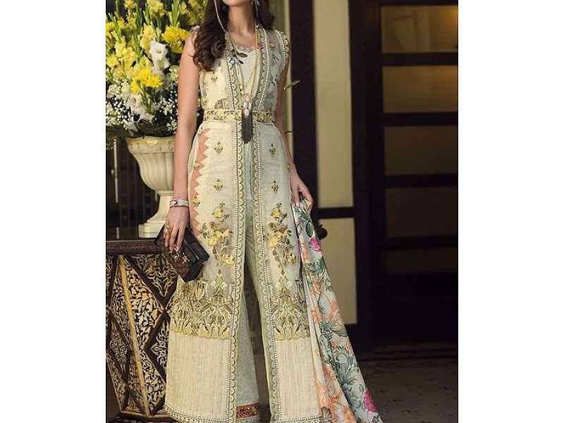 Ethnic Sequins Embroidered 2-Piece Black Cotton Lawn Dress