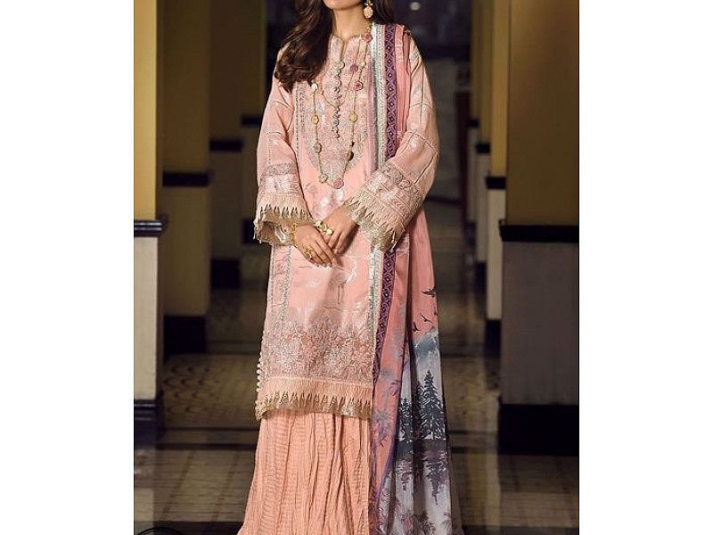 Ethnic Sequins Embroidered 2-Piece Black Cotton Lawn Dress