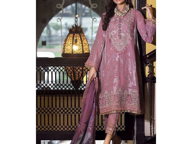 Ethnic Sequins Embroidered 2-Piece Black Cotton Lawn Dress