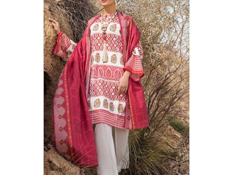 Digital All-Over Chunri Print Lawn Dress with Diamond Dupatta