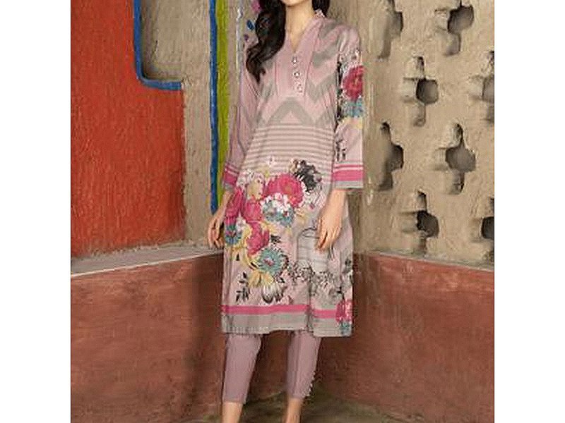 Elegant Embroidered Lawn Suit 2024 with Chiffon Dupatta