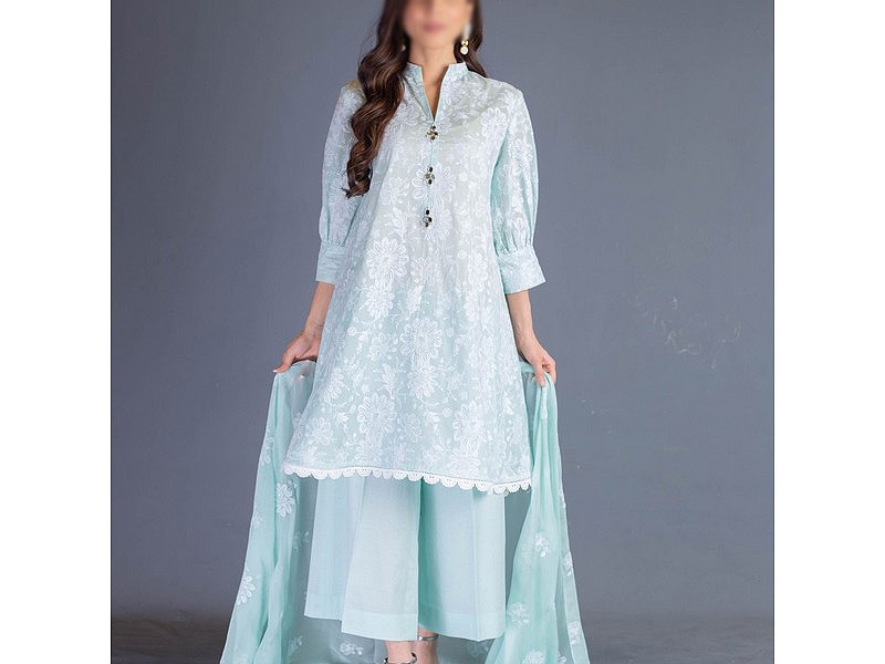 Elegant 2-Piece Embroidered Lawn Dress 2024