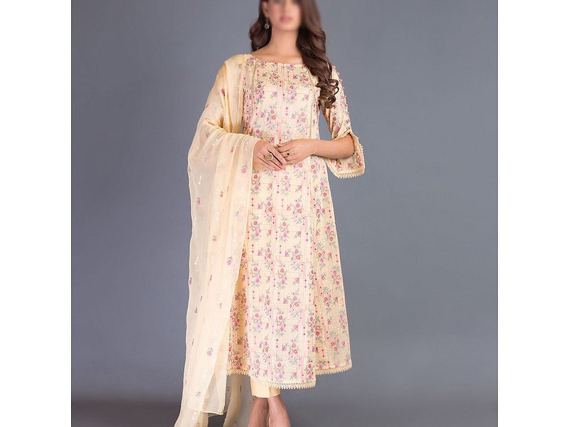 Elegant 2-Piece Embroidered Lawn Dress 2024