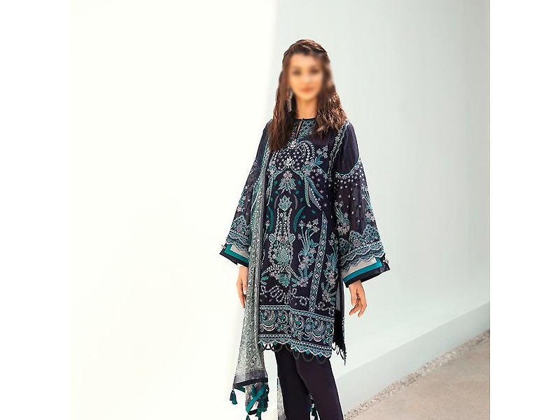 Digital All-Over Chunri Print Lawn Dress with Diamond Dupatta