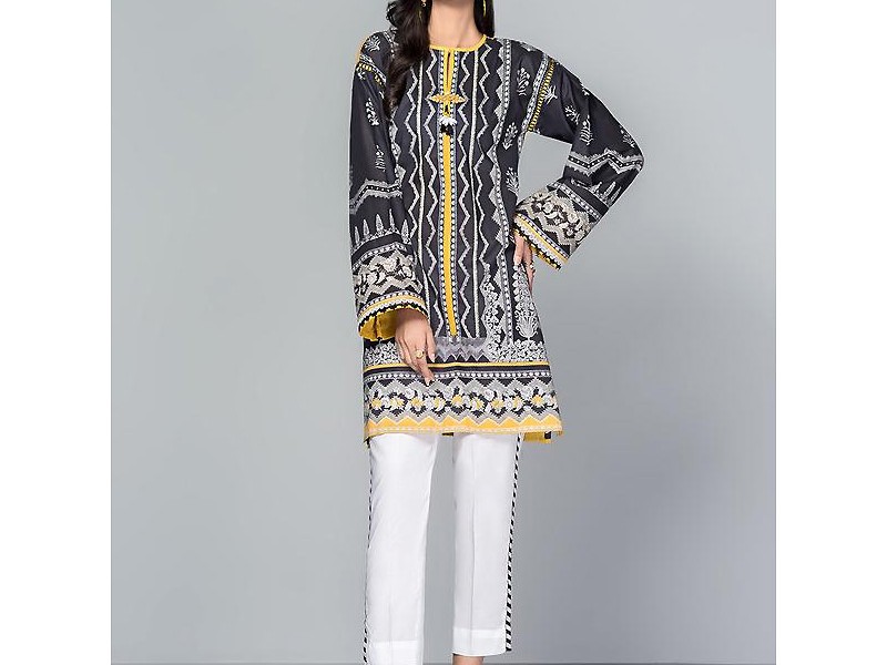 Digital All-Over Chunri Print Lawn Dress with Diamond Dupatta