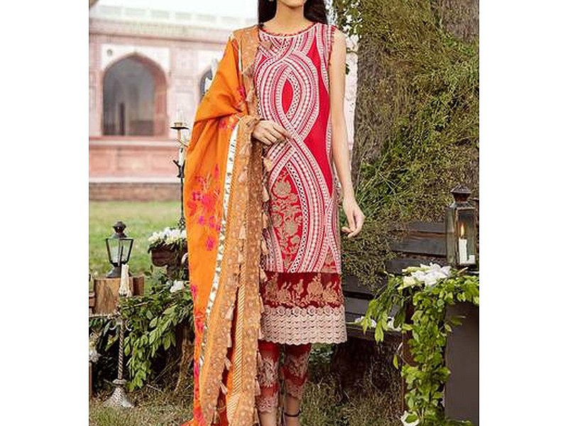 Digital All-Over Chunri Print Lawn Dress with Diamond Dupatta