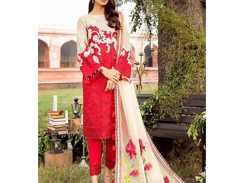 Digital All-Over Chunri Print Lawn Dress with Diamond Dupatta