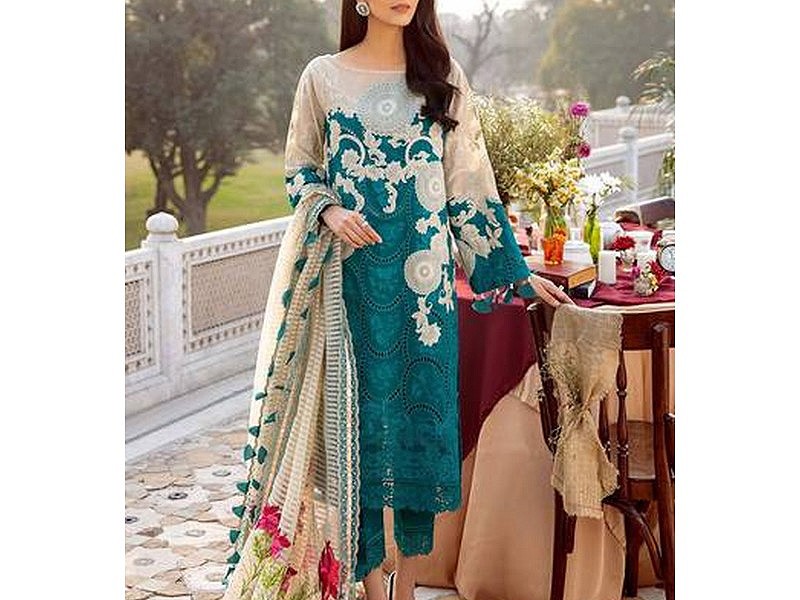 Digital All-Over Chunri Print Lawn Dress with Diamond Dupatta