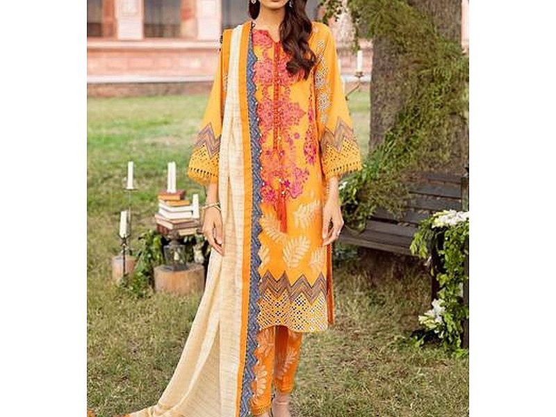 Digital All-Over Chunri Print Lawn Dress with Diamond Dupatta