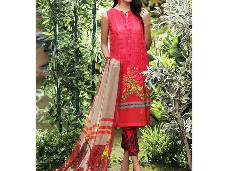 Digital All-Over Chunri Print Lawn Dress with Diamond Dupatta