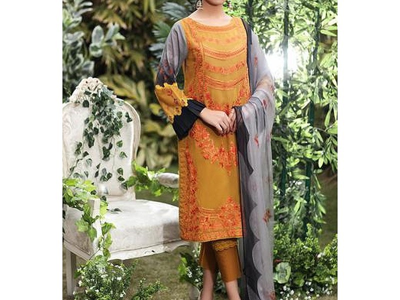 Digital All-Over Chunri Print Lawn Dress with Diamond Dupatta