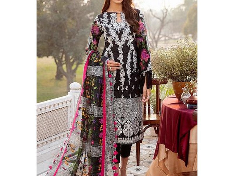 Digital All-Over Chunri Print Lawn Dress with Diamond Dupatta