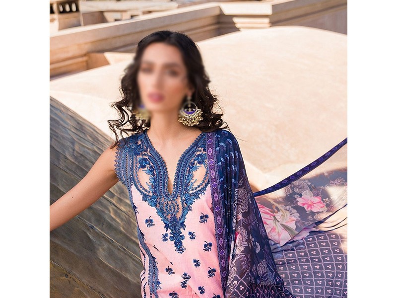 All-Over Print Embroidered Lawn Suit 2024 with Chiffon Dupatta