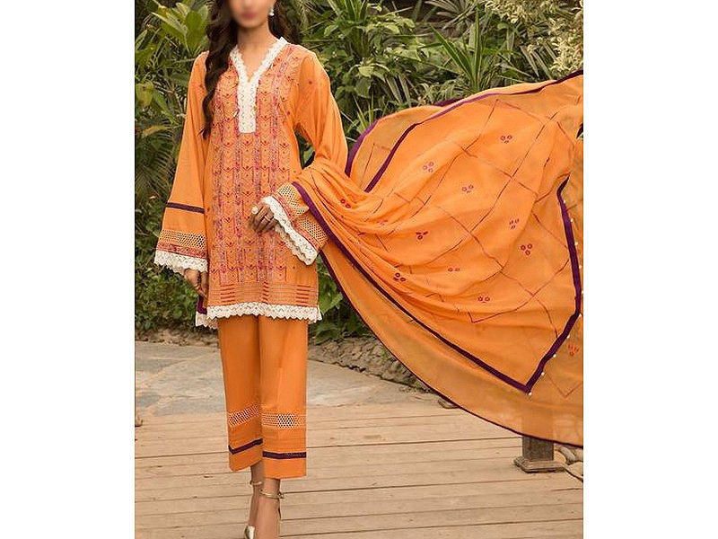 Digital All-Over Chunri Print Lawn Dress with Diamond Dupatta