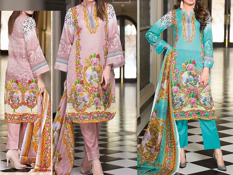 Luxury Heavy Embroidered Lawn Dress 2024 with Embroidered Net Dupatta