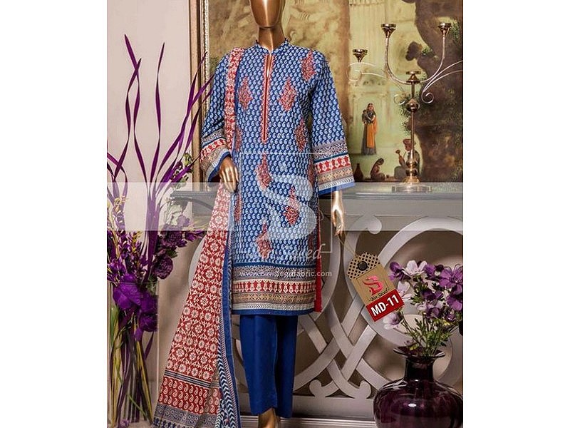 Embroidered EID Lawn Dress with Chiffon Dupatta